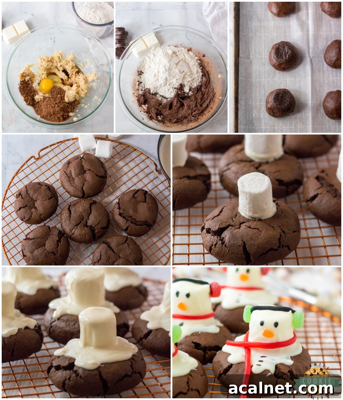 how to make Peppermint Snowman cookies