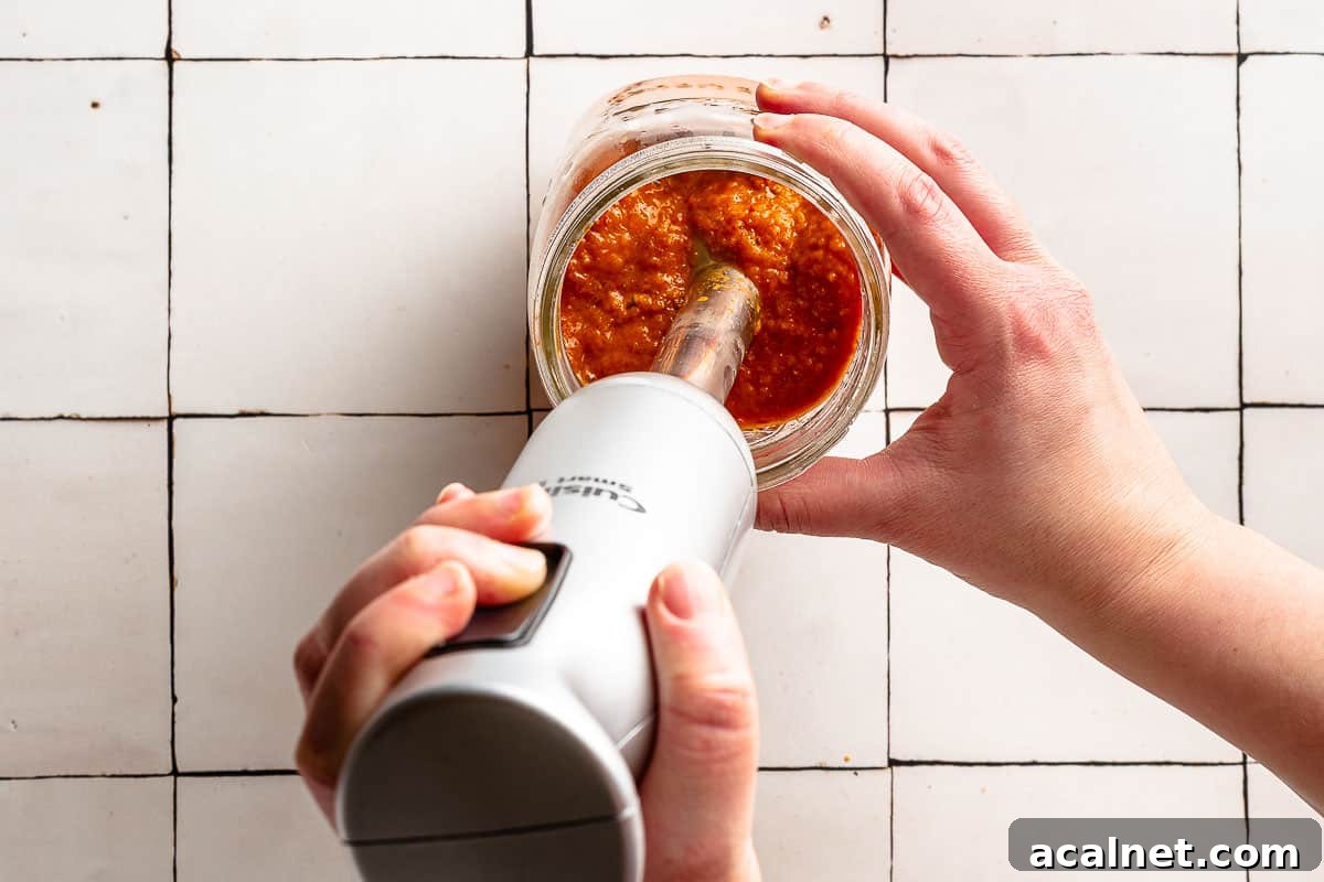 chipotle sauce for chicken blending with stick blender