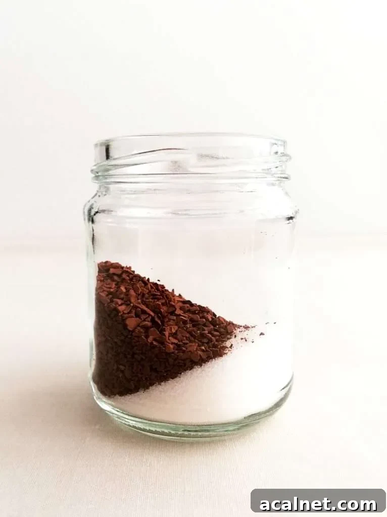 How to Make Rich, Refreshing Iced Coffee at Home 4 iced coffee instant coffee and sugar in jar