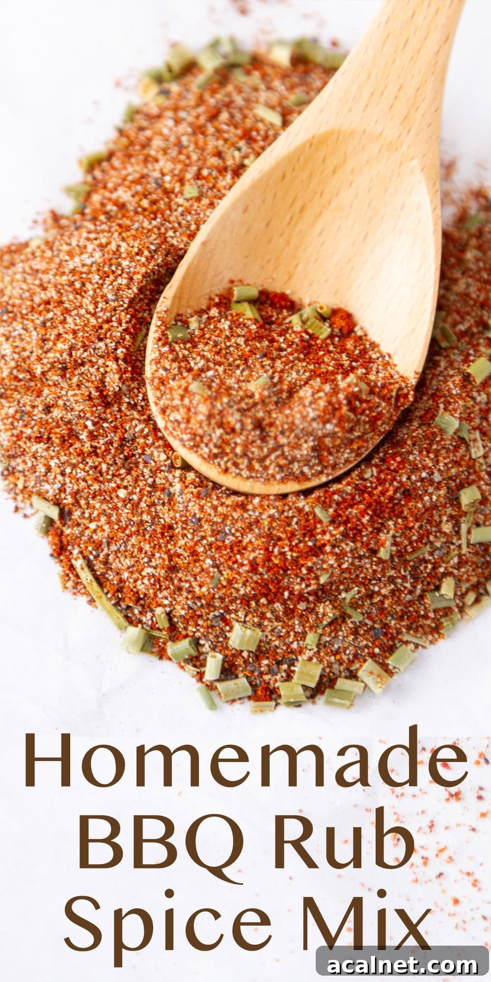 spice mix in a pile with a wooden spoon in the middle.