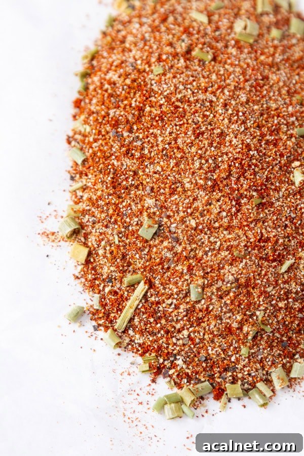 spice mix in a pile on a piece of parchment paper.