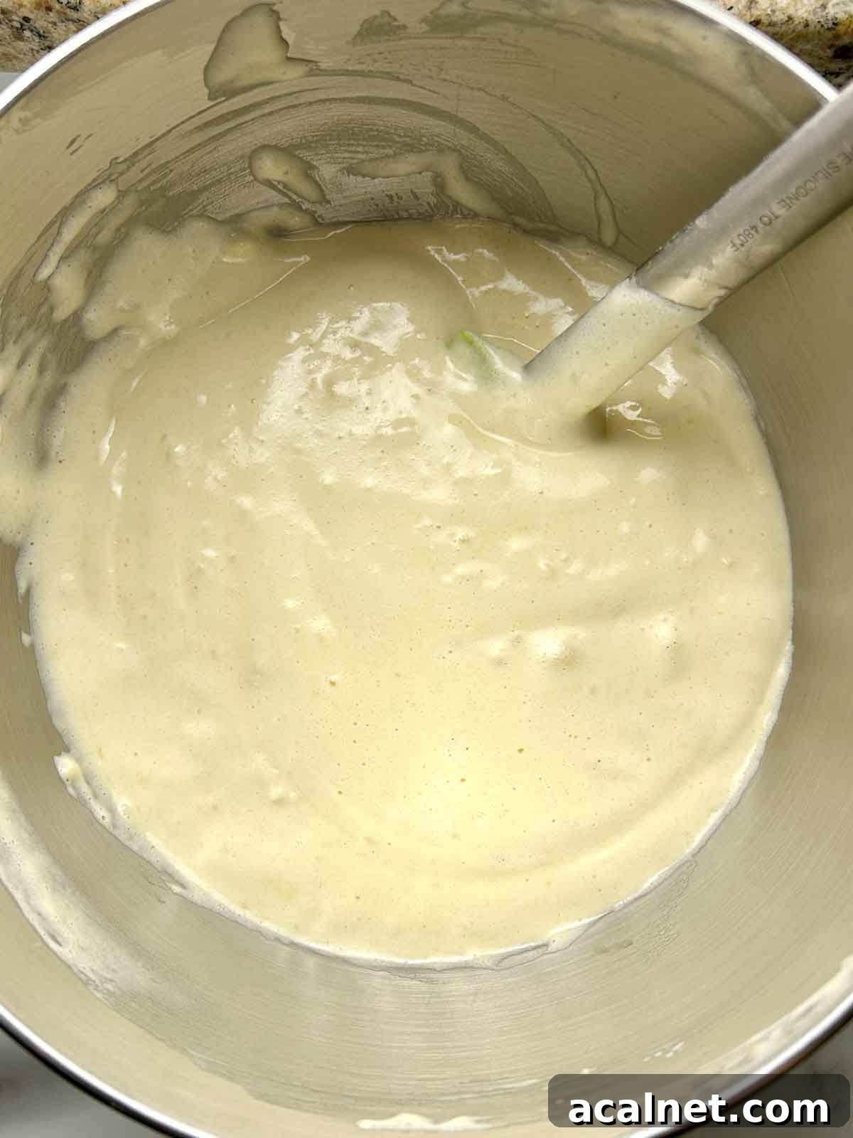 batter after flour has been folded in.