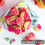 Glazed Hibiscus Shortbread Cookies by Baking The Goods.