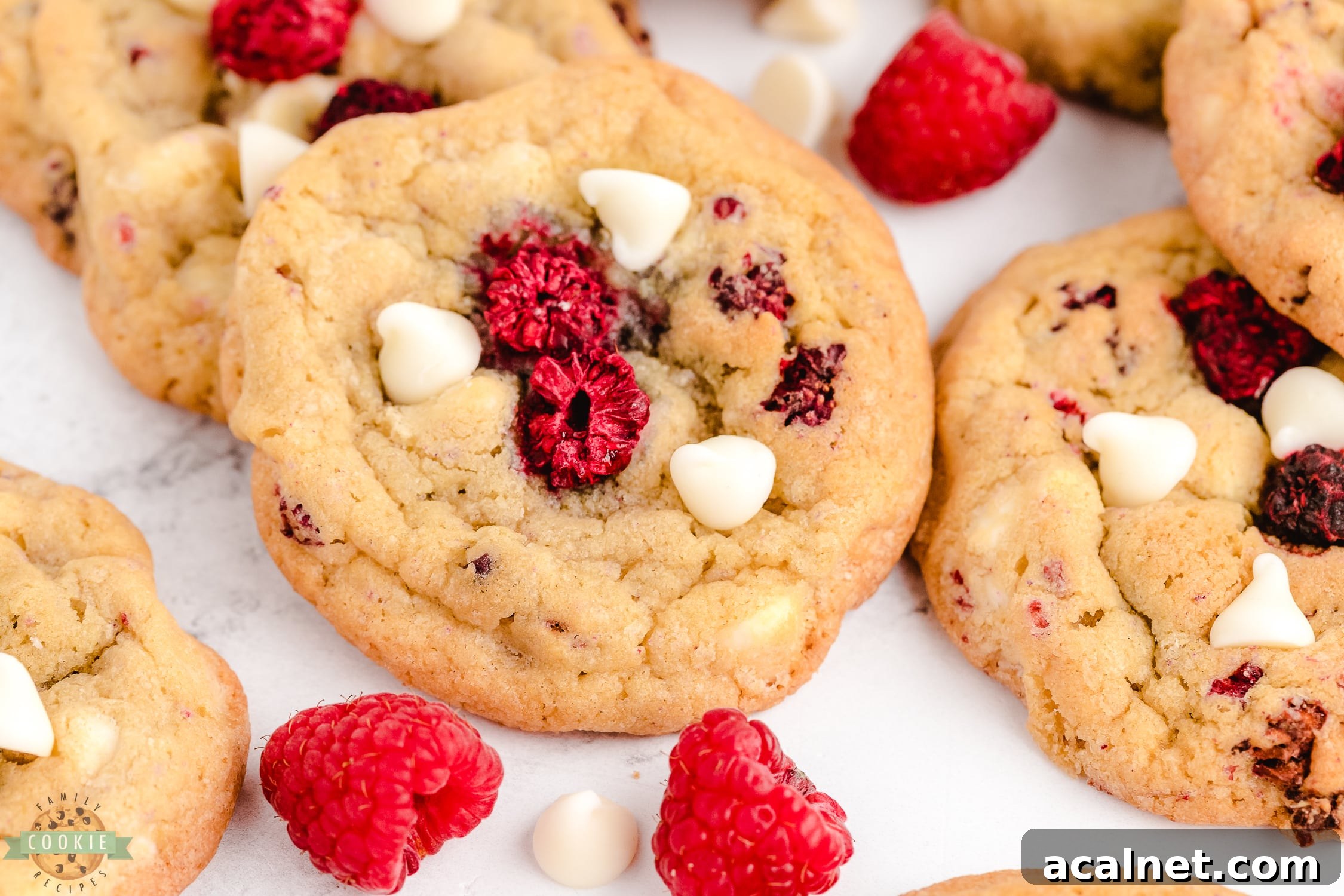 raspberry cookies with white chocolate