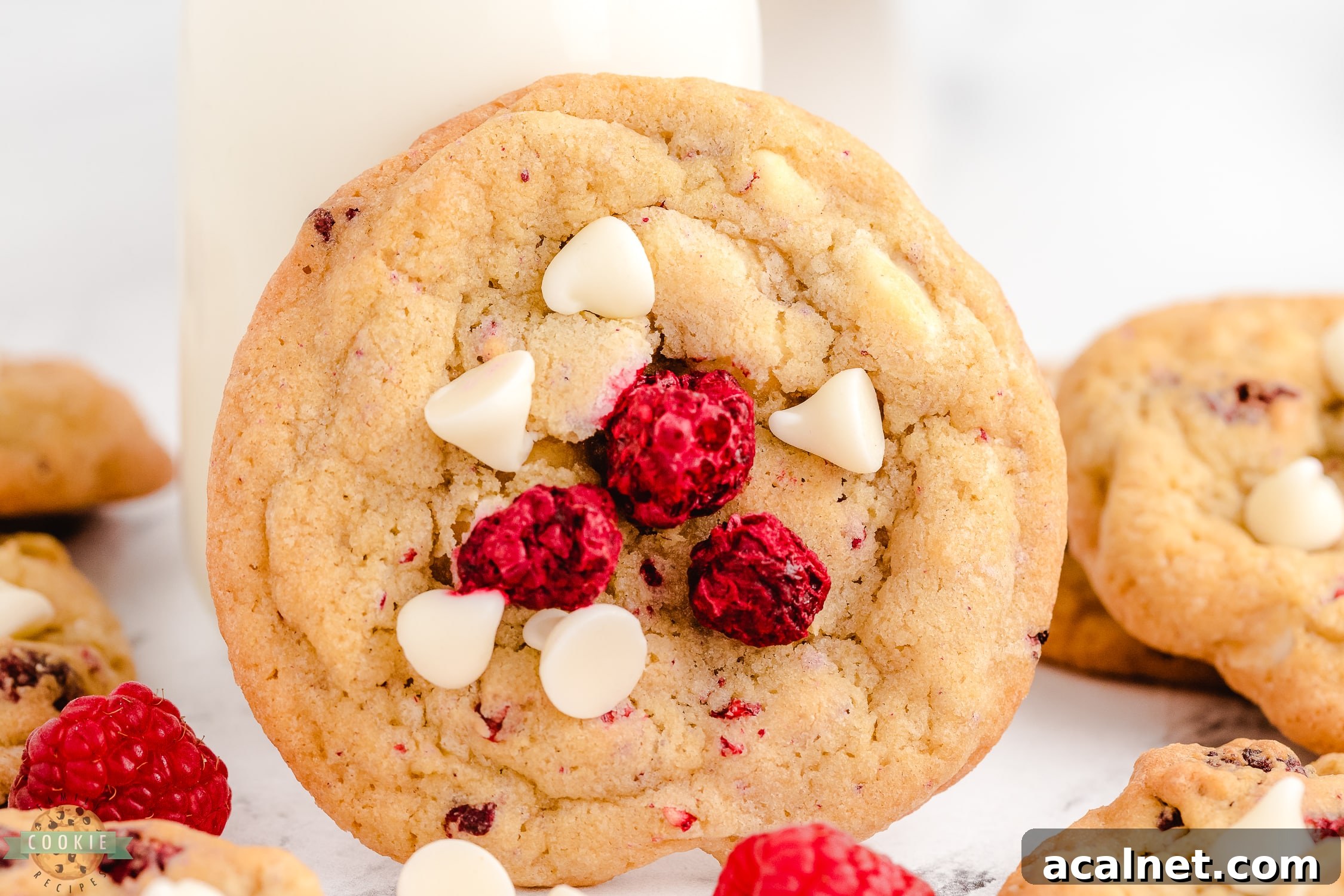 raspberry white chocolate chip cookies