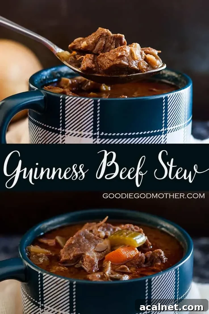 Easy to make, and customize,  this easy Guinness beef stew recipe is a cold weather family favorite around Saint Patrick's Day.  * GoodieGodmother.com