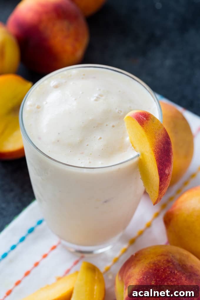 Banana Peach Smoothie- only 4 ingredients!