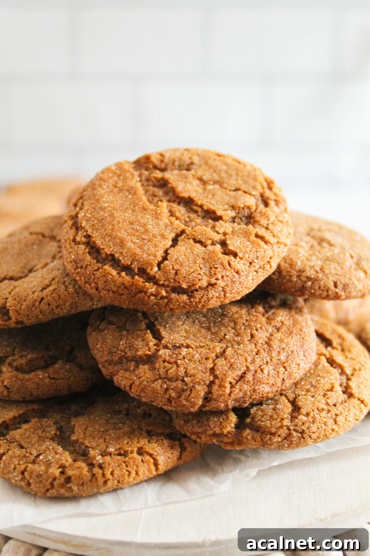 plateful of gluten free molasses cookies.