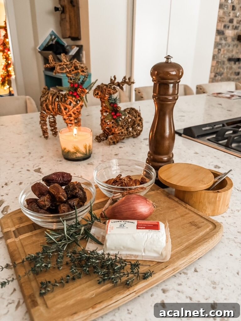 The ingredients set out on a cutting board