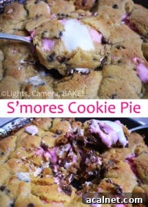 S'mores Cookie Pie is the definition of comfort food! Rich, buttery and packed full of chocolate, marshmallows and crushed digestives. This is an ooey gooey treat to die for!