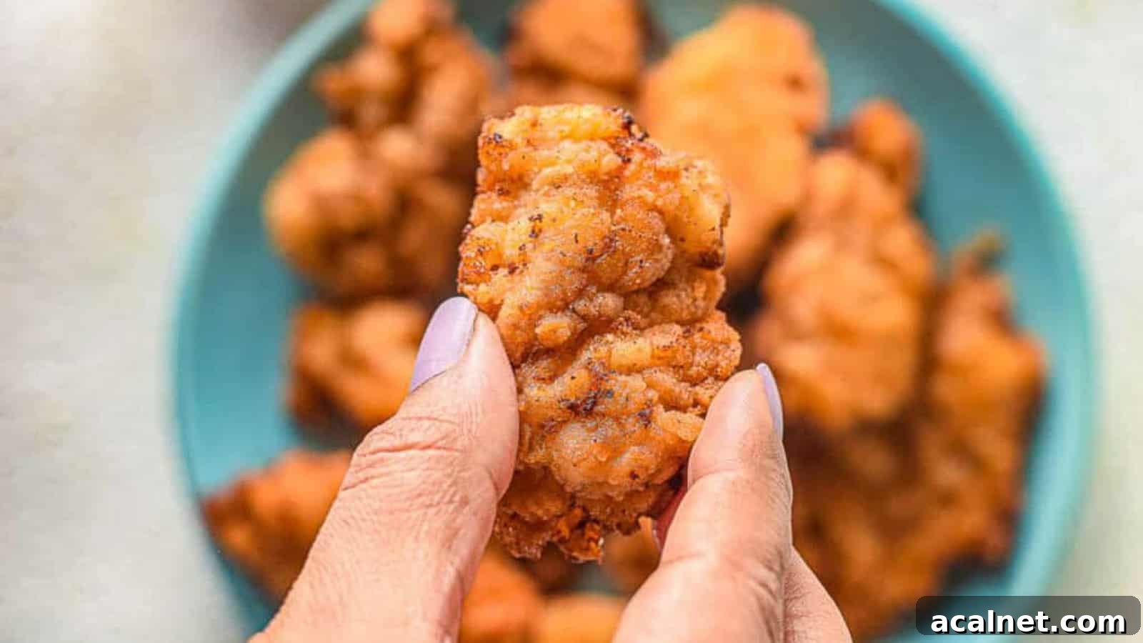 29 Chicken Dinners That Keep Coming Back to Our Weekly Menu 20 A hand holding a crispy piece of mochiko chicken.