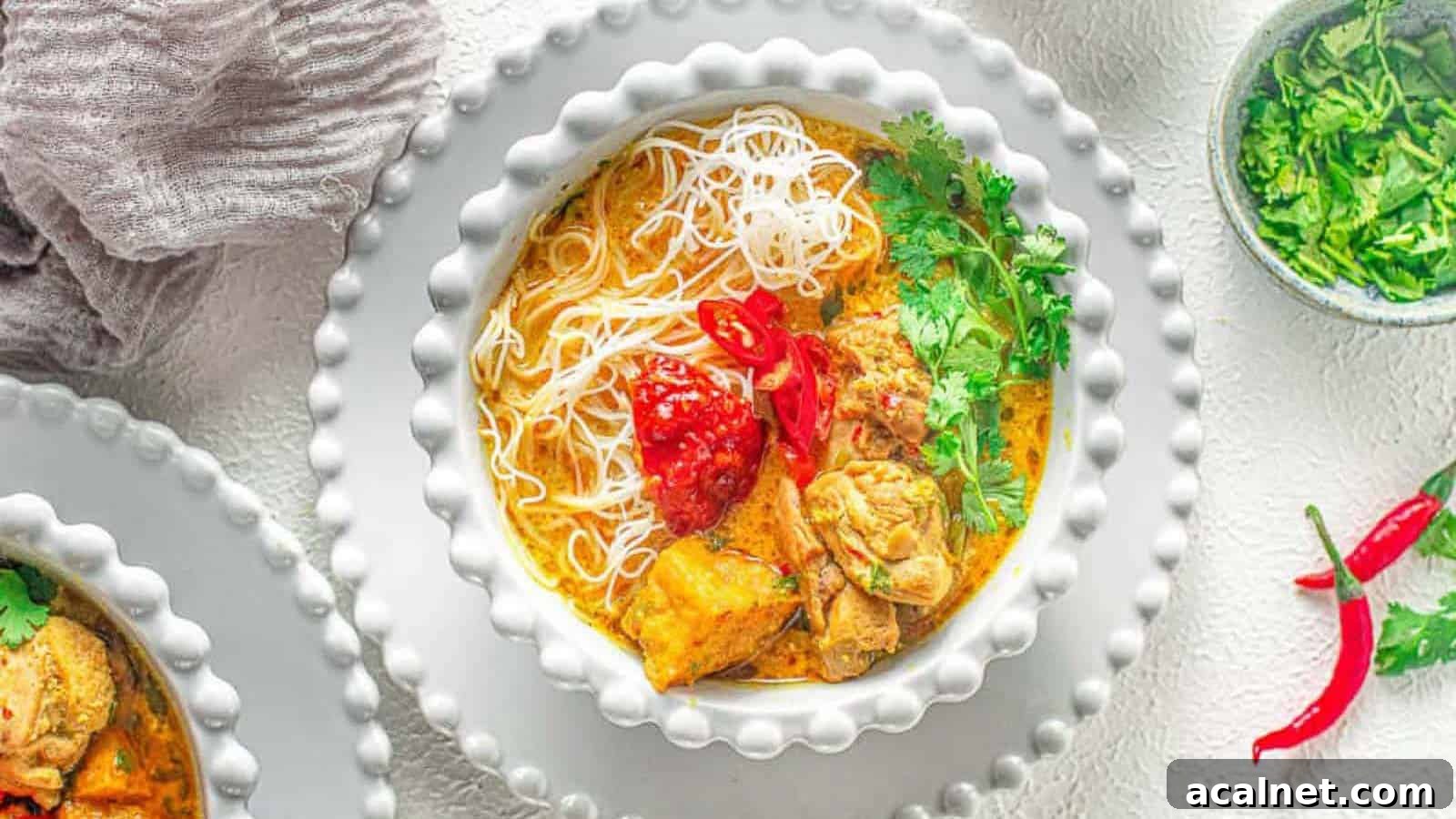 29 Chicken Dinners That Keep Coming Back to Our Weekly Menu 29 Laksa in a white bowl.
