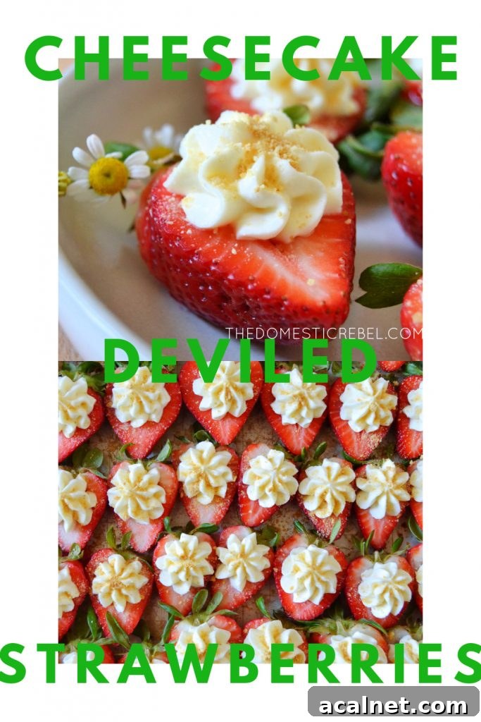cheesecake deviled strawberries photo collage