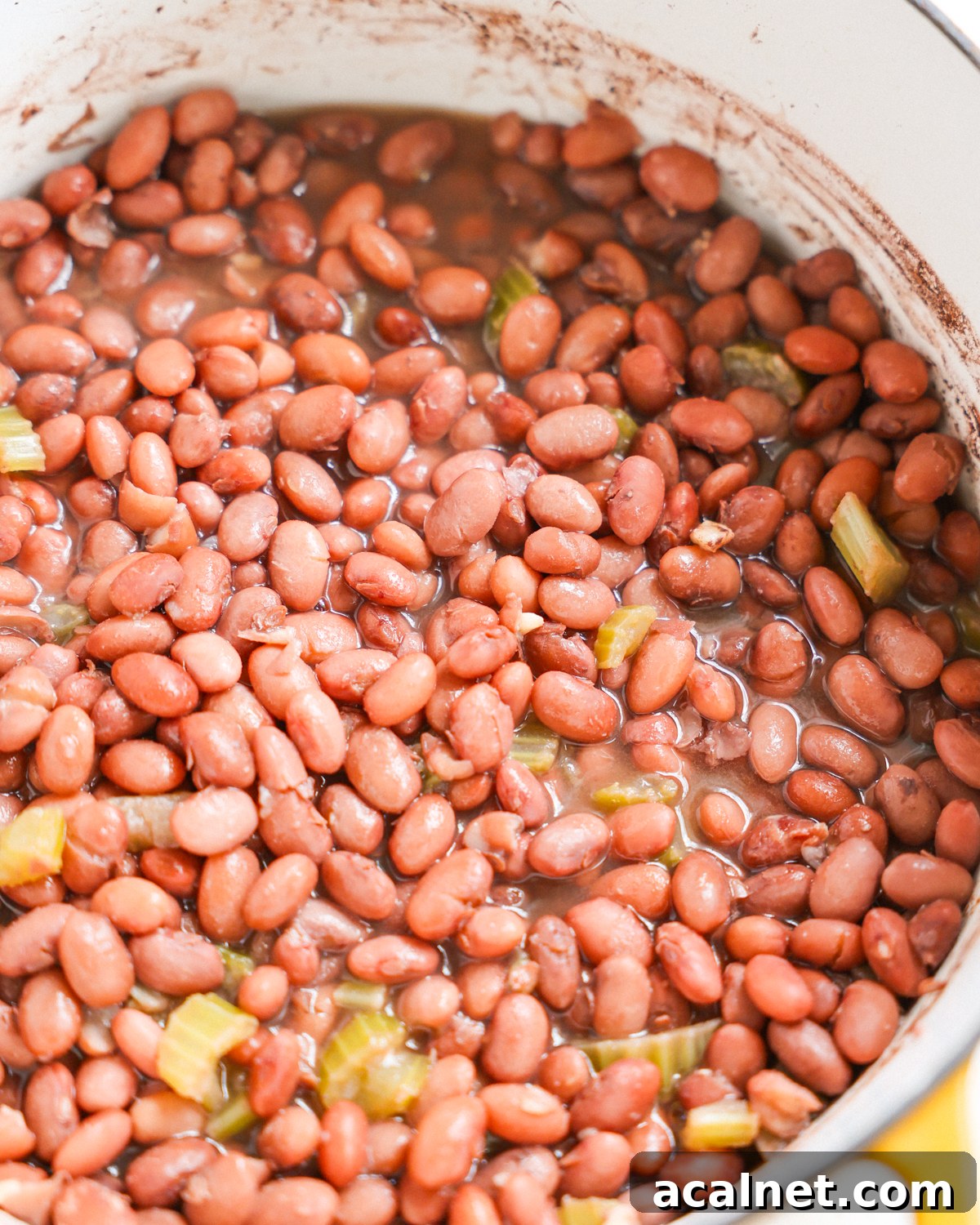 Beans in pot.
