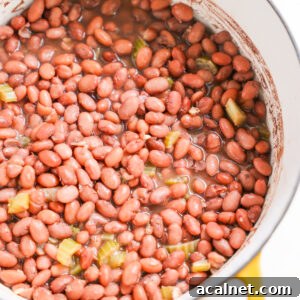close up of cooked beans