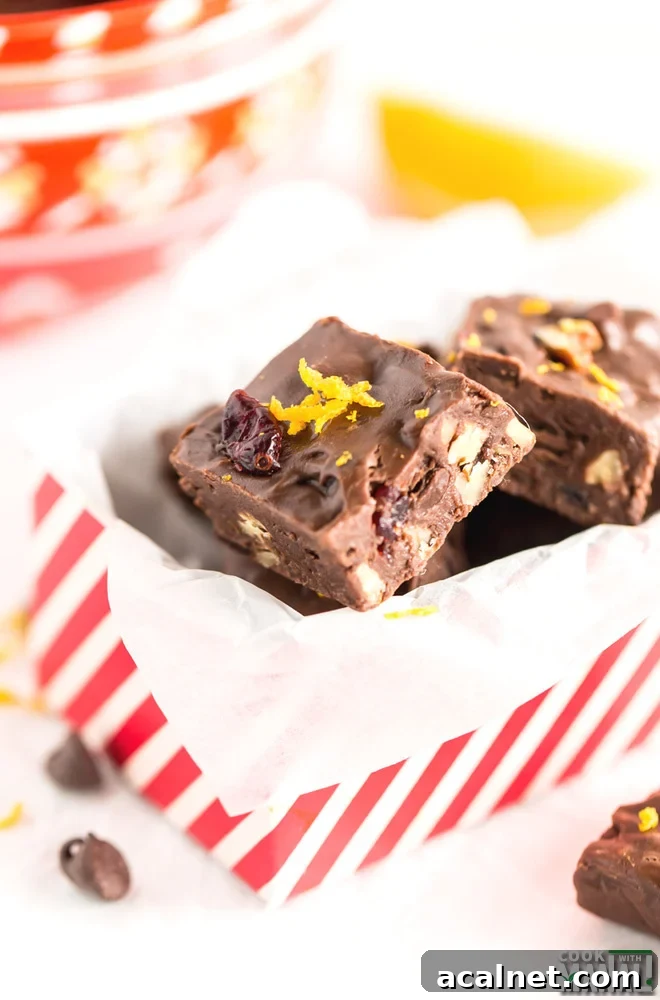 Chocolate Orange Cranberry Fudge