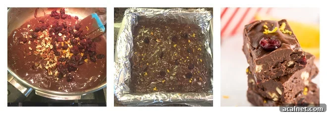 Orange Chocolate Cranberry Fudge Recipe-Step-2