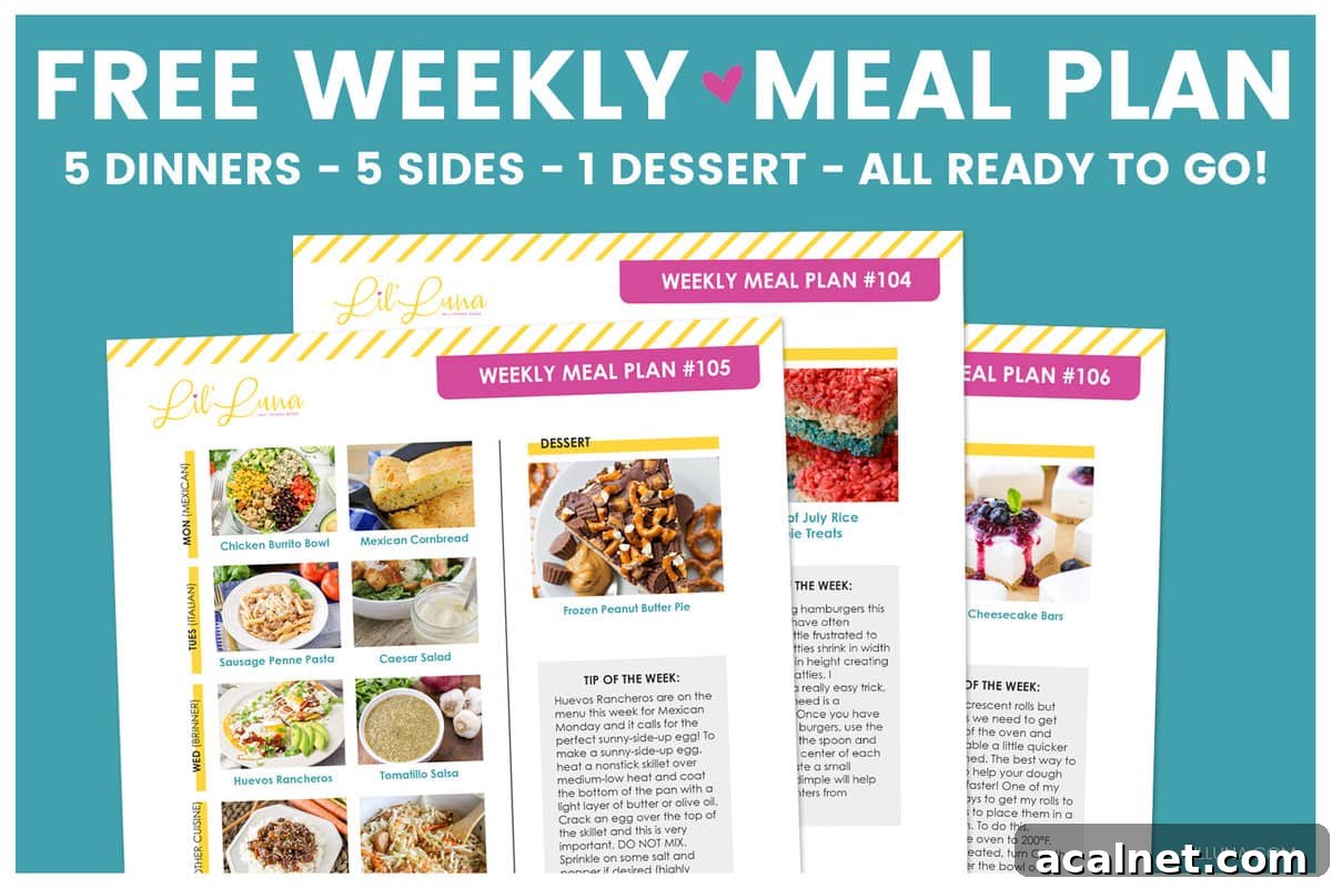 Meal Plan A graphic showing multiple meal plans.
