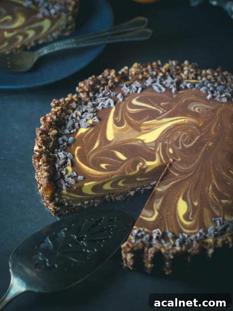 chocolate orange tart -- vegan, gluten-free, no-bake