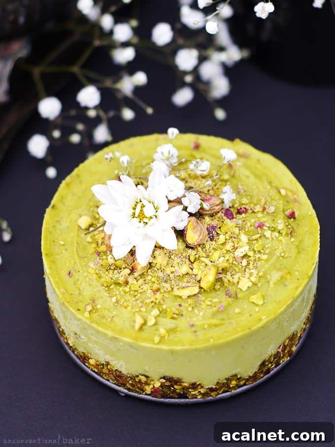 Pistachio & Orange Blossom Raw Avocado Cake (Free from: dairy, gluten & grains, refined sugar, oils, and with a nut-free option)