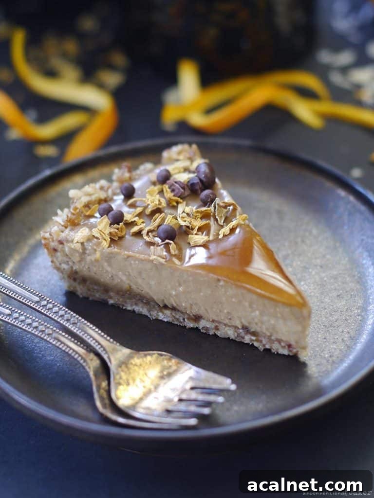 raw orange caramel tart -- gluten & grain-free, vegan, refined sugar-free