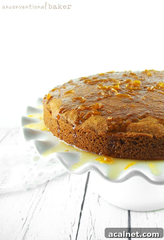 Orange Butter Cake with Warm Orange Sauce {Gluten-Free, Vegan, Refined Sugar-Free}
