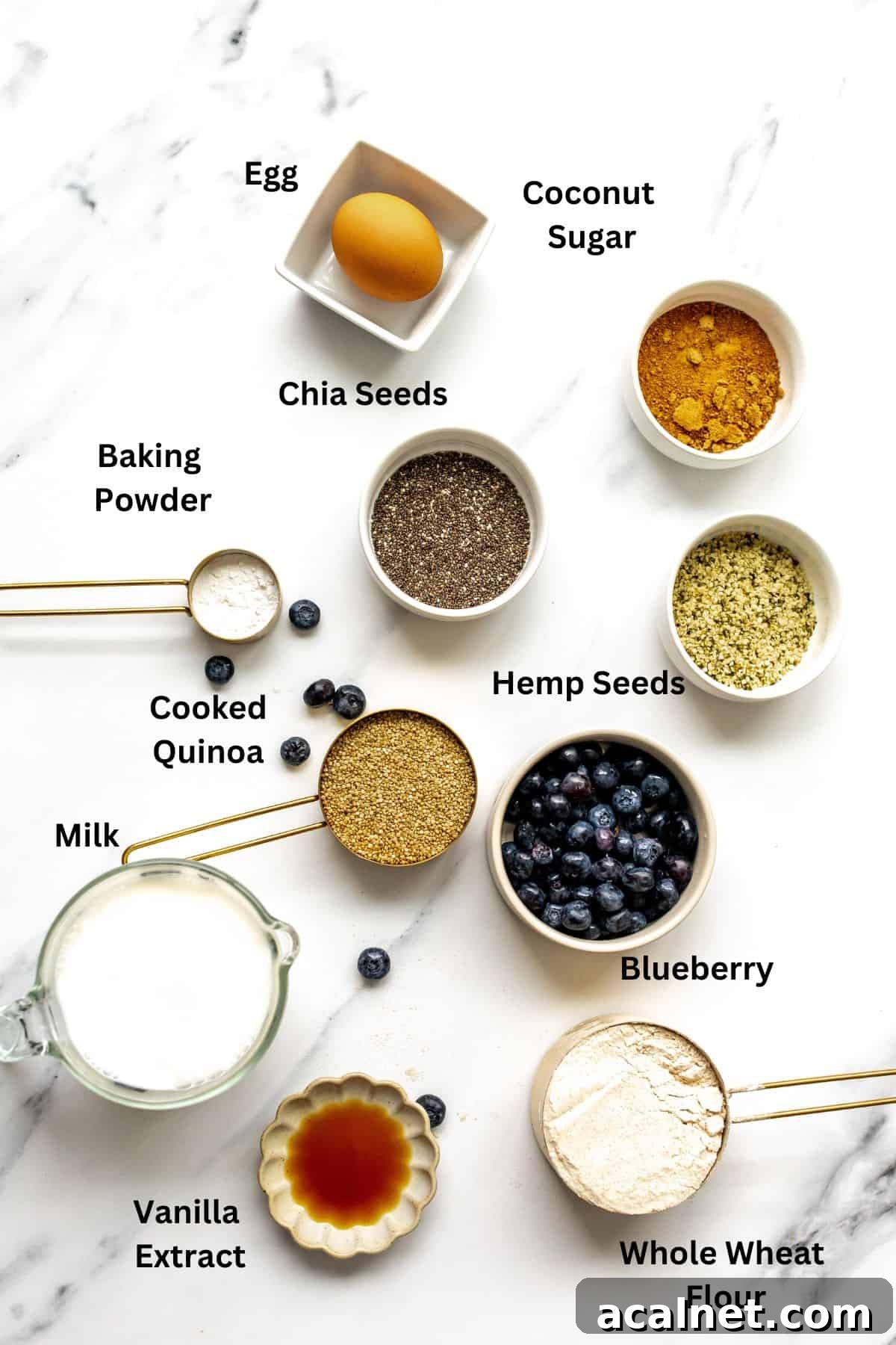 Ingredients needed to make this recipe in measuring cups. 