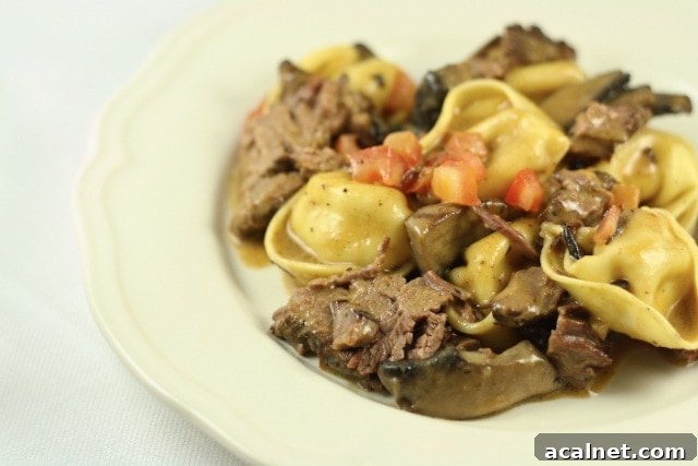 Braised Beef Short Ribs with Tortelloni in a Marsala Cream Sauce