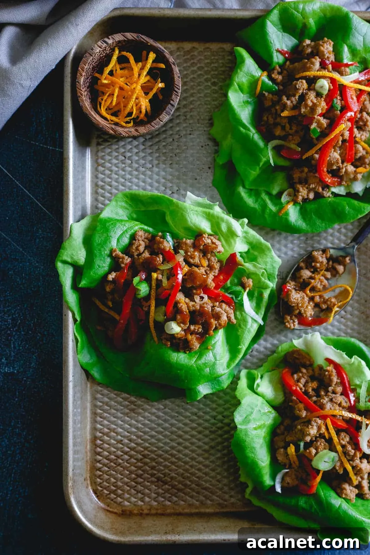 Asian Orange Turkey Lettuce Wraps by Running to the Kitchen