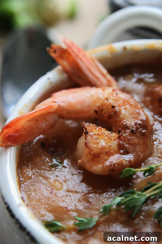 shrimp in a bowl of chowder