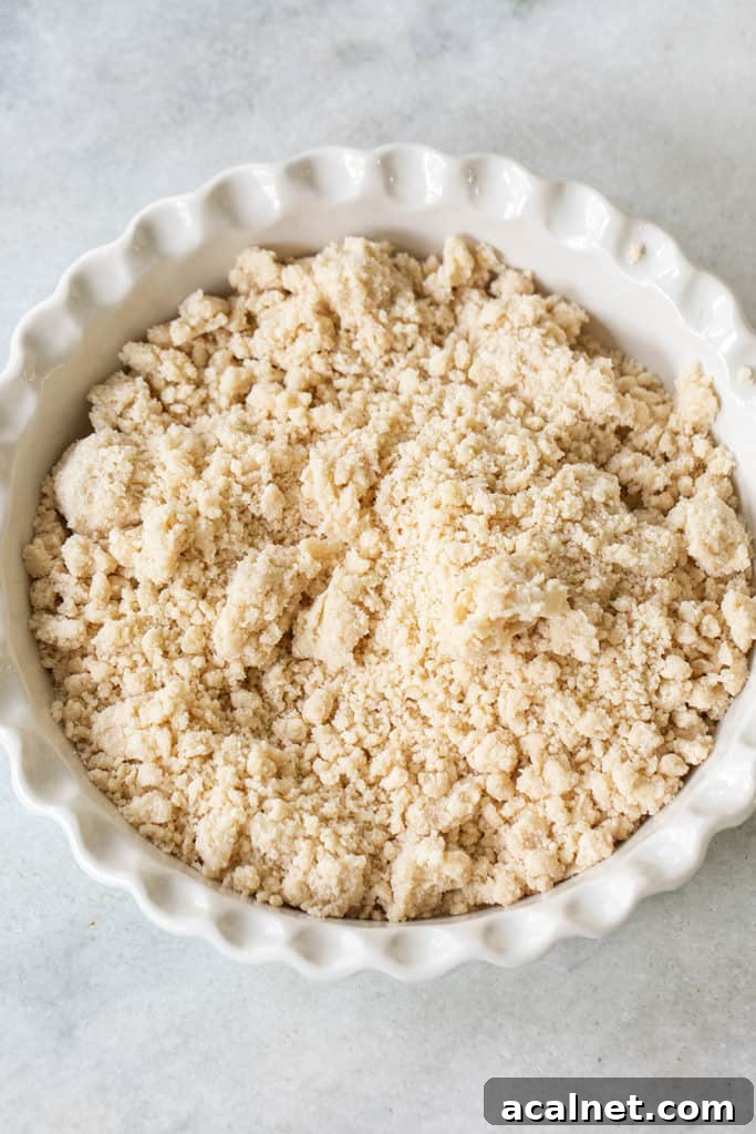 The process of making shortbread pie curst