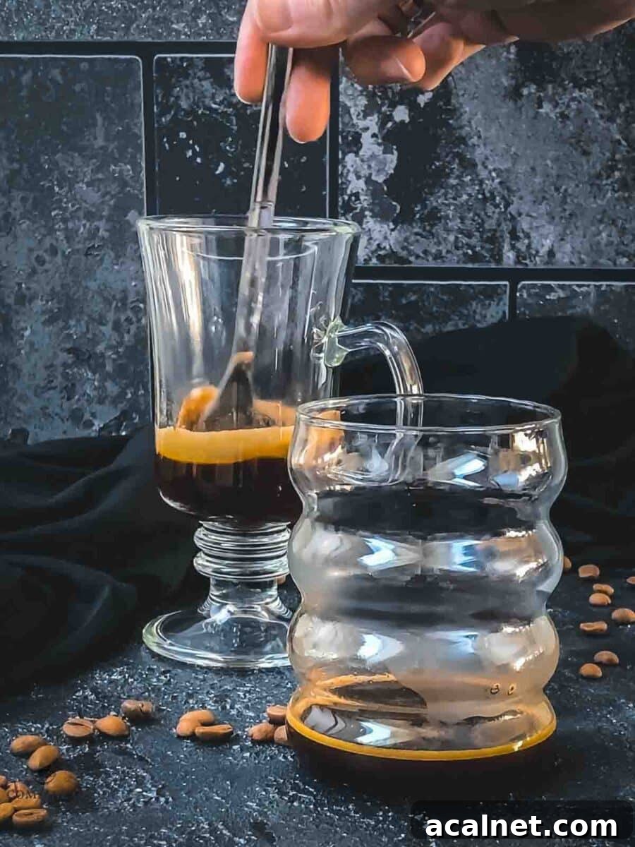 Stir coffee and syrup to combine well.