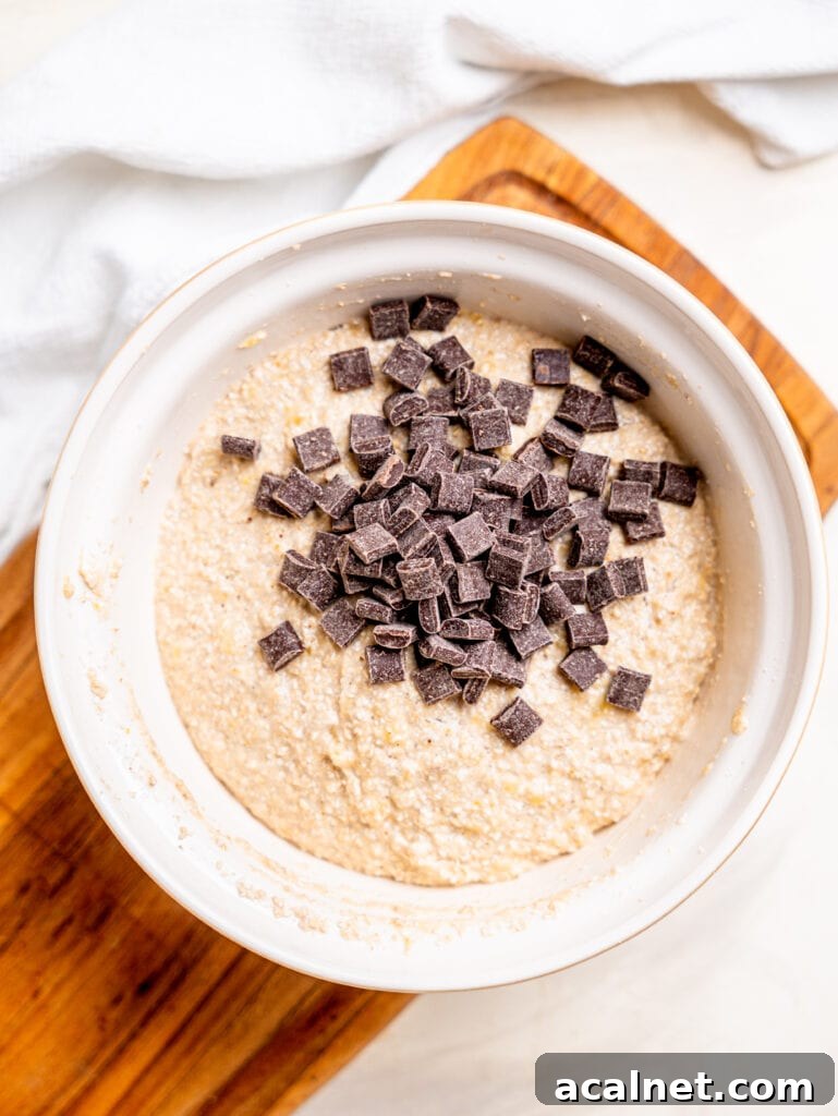 Add any mix-ins you feel like to you banana oat muffins.