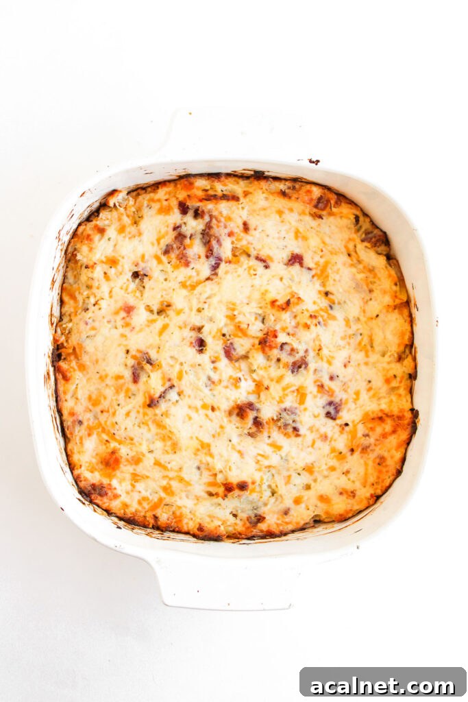 crack chicken dip in shite baking dish