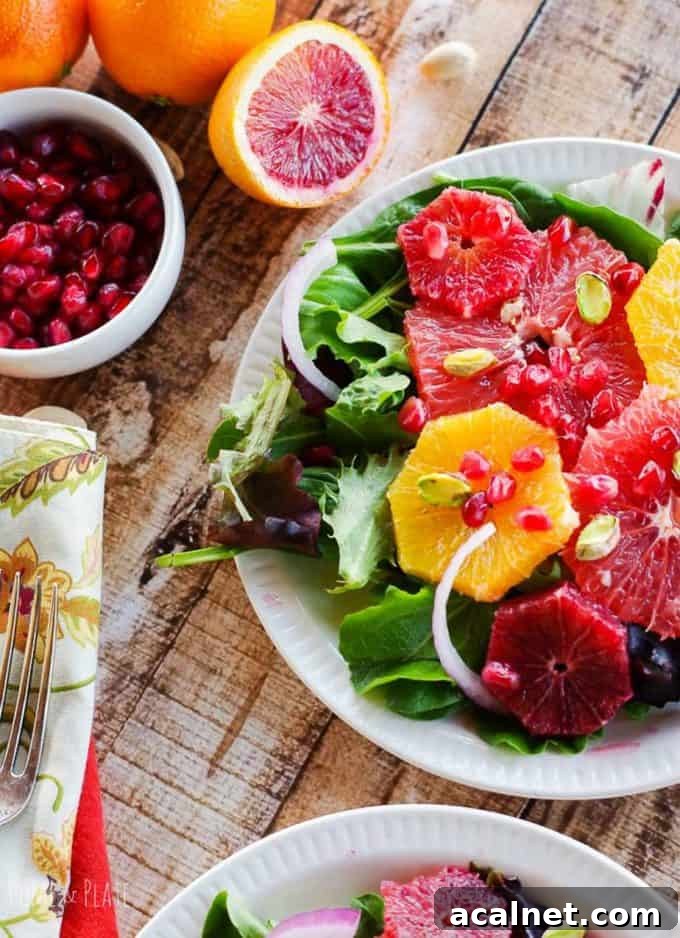 winter sweet citrus salad with pomegranate and pistachios