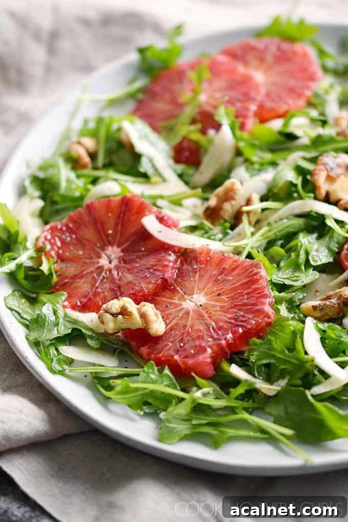 arugula salad with fennel and blood oranges