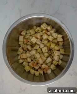 Baked Herb and Garlic Croutons