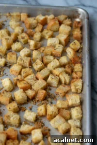 Baked Herb and Garlic Croutons