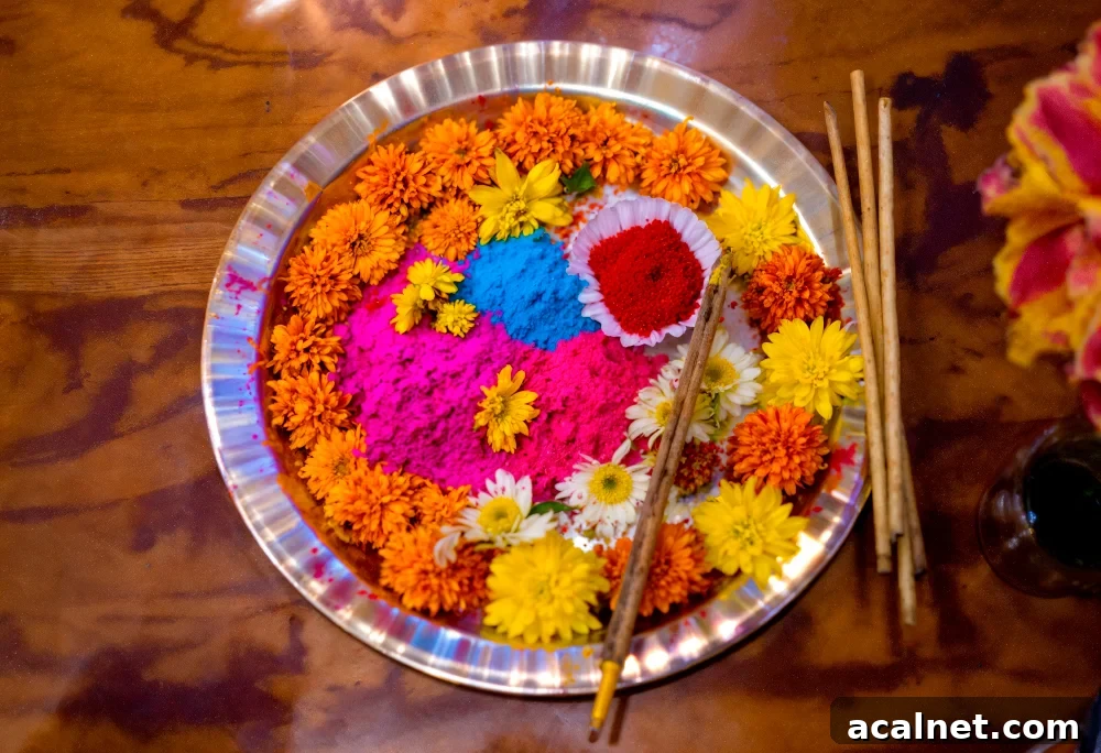 Preparations holi festival colors