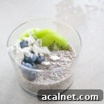 Small jar of chia pudding
