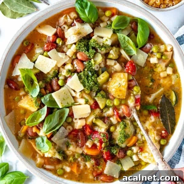 Comforting Lentil Soup with Vegetables and Herbs 18 minestrone soup in a white bowl