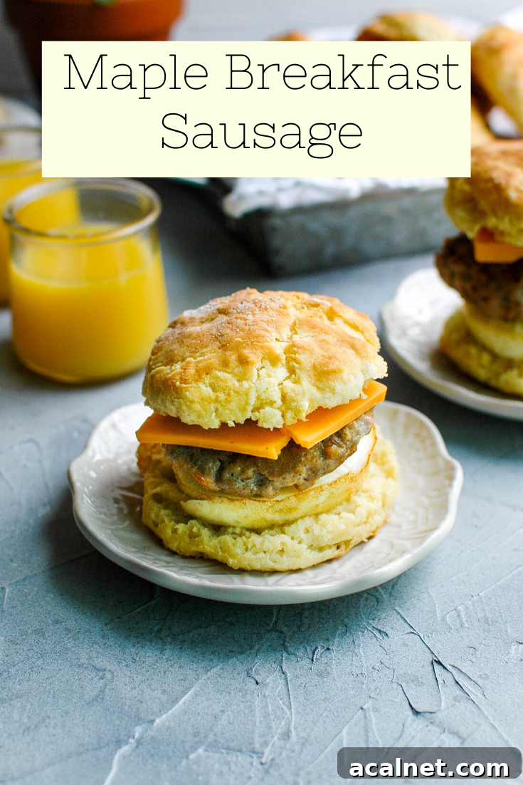 Maple breakfast sausage is perfect for weekend brunch, or for making ahead for some easy weekday breakfasts. This freezer-friendly sausage recipe has a subtle sweetness from pure maple syrup and a hint of sage. Great for breakfast sandwiches too! #sausage #breakfast