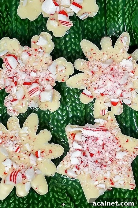 Peppermint Bark with Layered White and Dark Chocolate 2 Peppermint bark in holiday molds