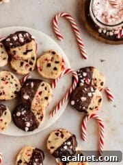 slice and bake peppermint shortbread cookies