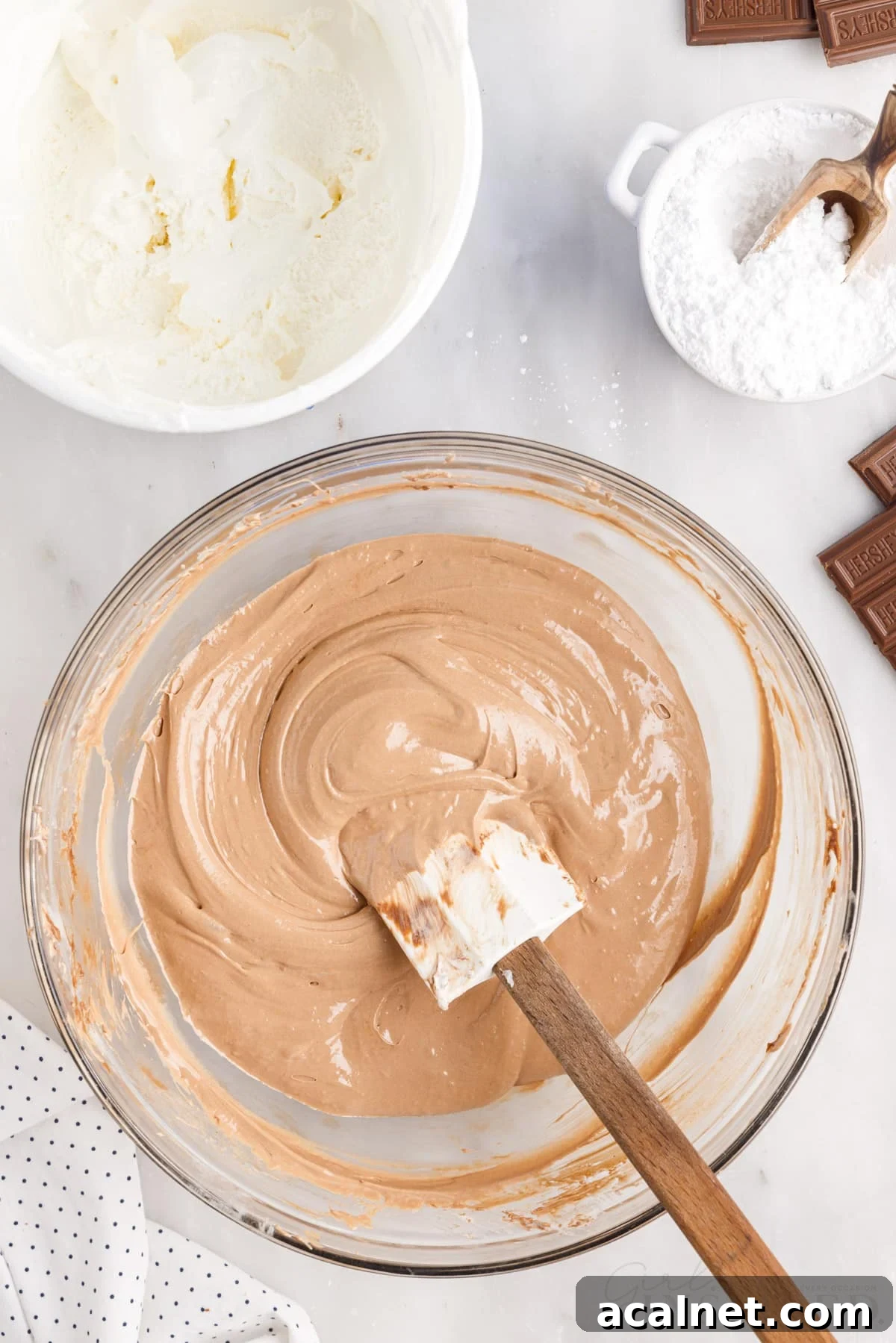 Cool whip mixed into chocolate.