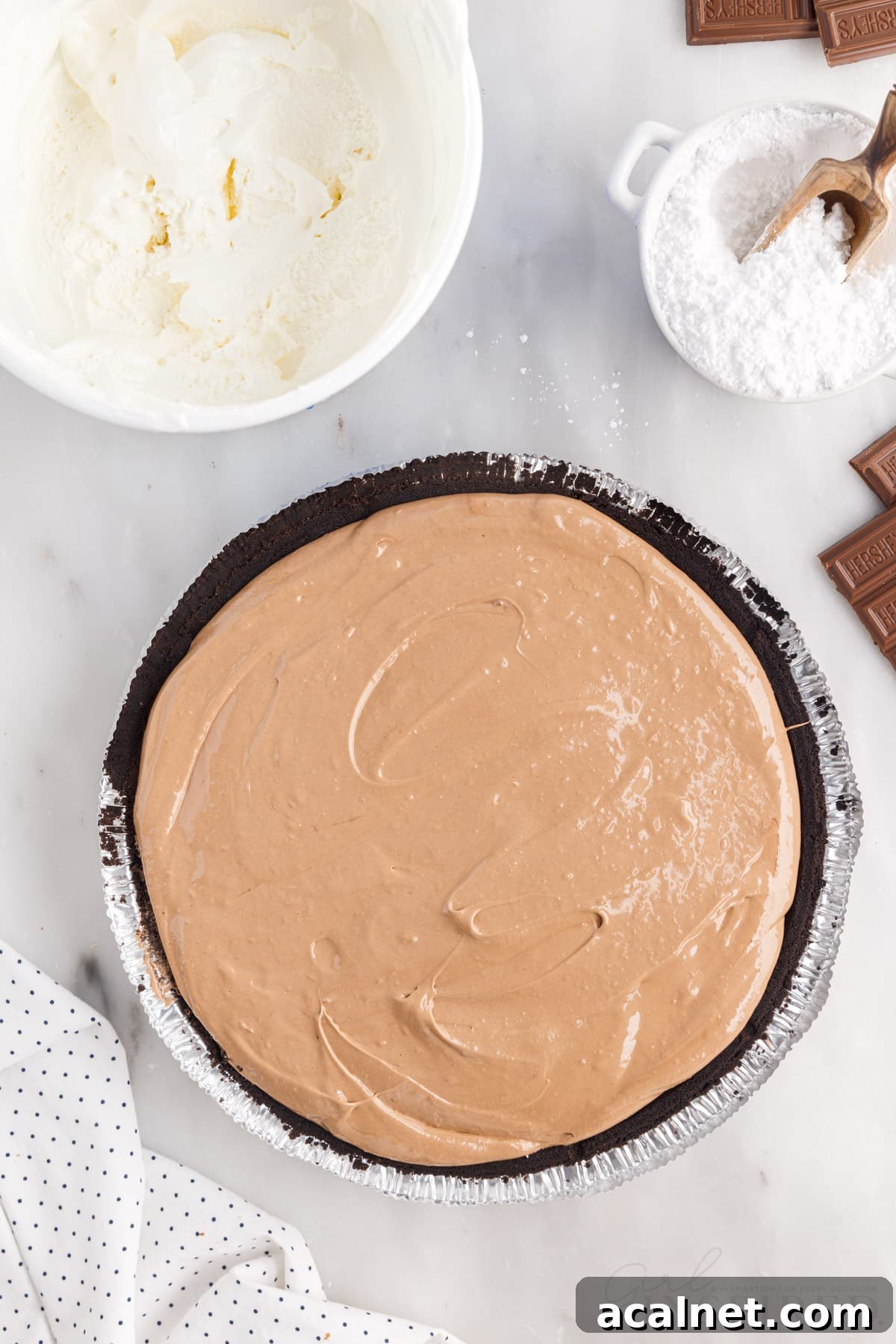 Overhead view of Hershey Pie.