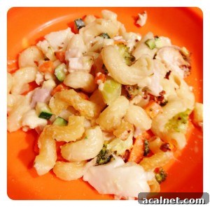Serving of cheesy pasta bake