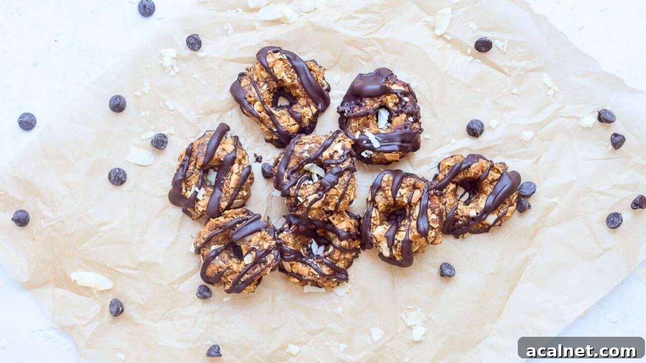 Healthy No-Bake Samoa Cookies