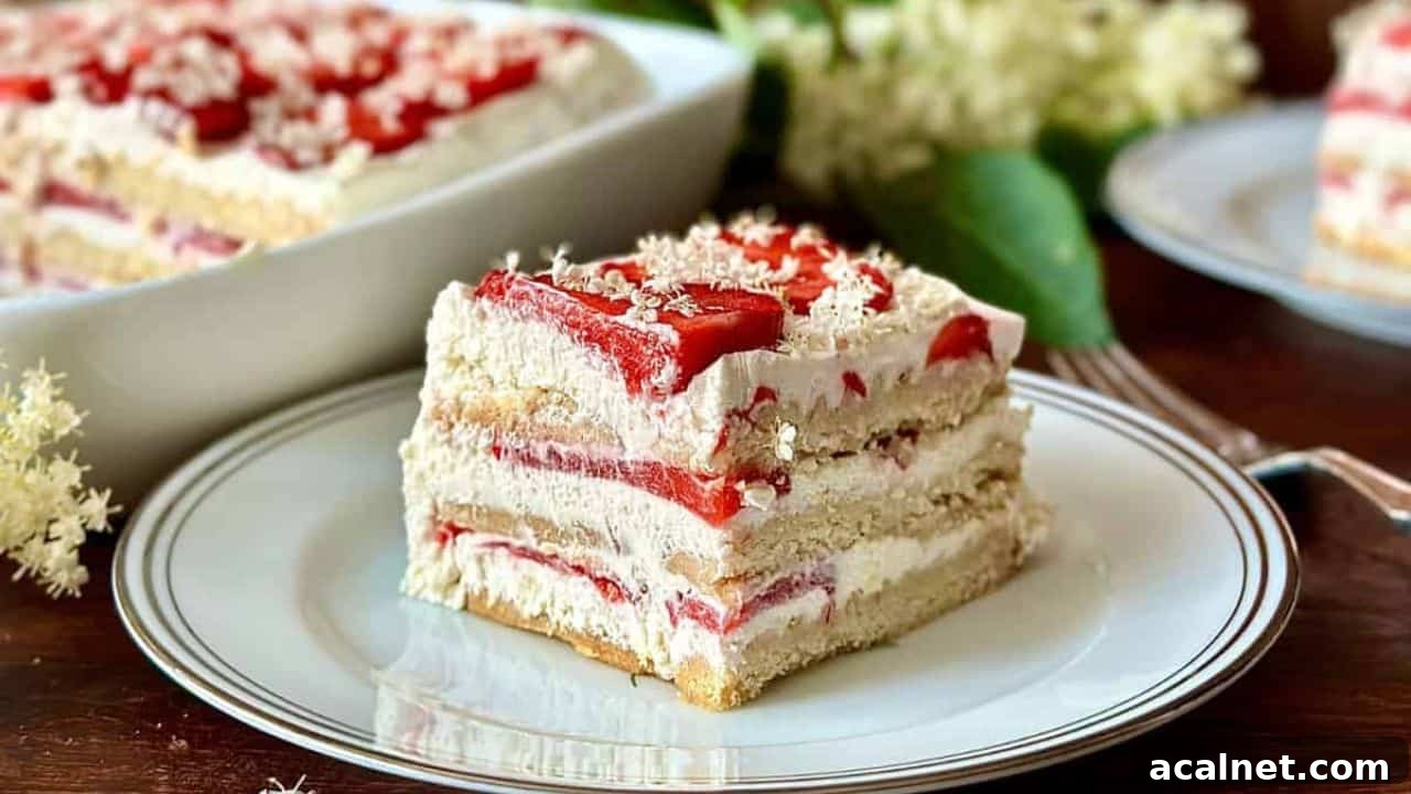 No-Bake Elderflower and Strawberry Cake
