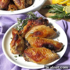 Lemon Garlic & Rosemary Chicken Wings | lowcarbmaven.com